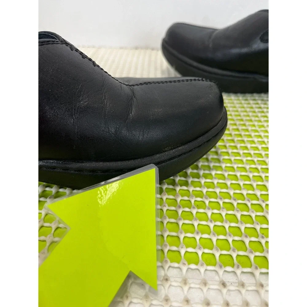 Dansko‎ Slip On Loafers Nurse Wedge Shoes Women's Size 38 7.5-8 Black Leather